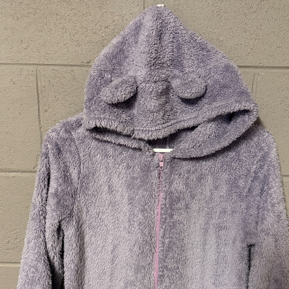 SHEIN Plush Lavender Kids Footless Onesie